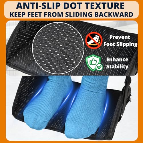 Premium Wheelchair Footrest Hammock, Anti-Slip Foot Sling for Wheelchair Foot Rest Replacement, Adjustable Leg Rest for Rollator w/Rigid Base, Leg Hammock for Walker, Wheelchair Accessories