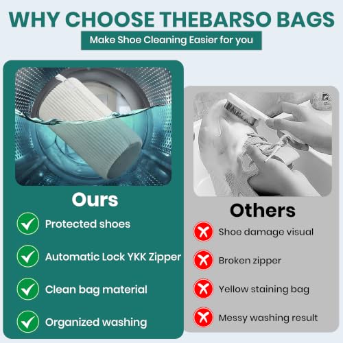 2 Pack Heavy Duty Shoe Wash Bags, 440g Reusable Sneaker Laundry Bags with Auto-Lock Zipper for Sneakers, Slippers & Boots – New2026 - color: White