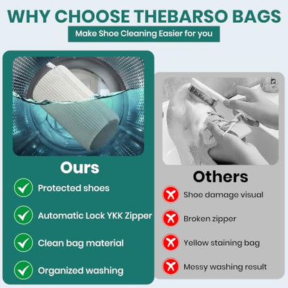 2 Pack Heavy Duty Shoe Wash Bags, 440g Reusable Sneaker Laundry Bags with Auto-Lock Zipper for Sneakers, Slippers & Boots – New2026 - color: White