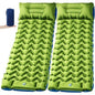 2 Pack Thick Camping Sleeping Pad with Foot Pump & Pillow, 4-Inch Inflatable Sleeping Mat for Side Sleepers, Stays Firm Overnight, Ultralight for Backpacking, Music Festivals & Car Camping - color: Green/Blue + Green/Blue