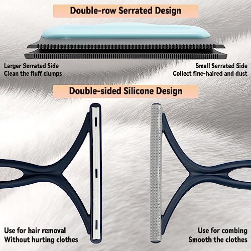 Pet Hair Remover Kit Set 3 Pack Portable Dog&Cat Hair Remover, Reusable Clothes Hair Remover for Sofas, Rugs, Pet Towers, Car Mats, Car Seats