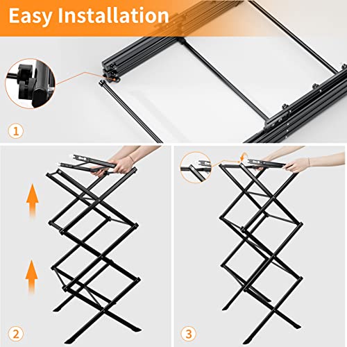 Clothes Drying Rack Household Indoor, Foldable Drying Rack Clothing for Laundry - 40" x 28.8" x 14.2", Space Saving Indoor, Black-1pack - color: Black