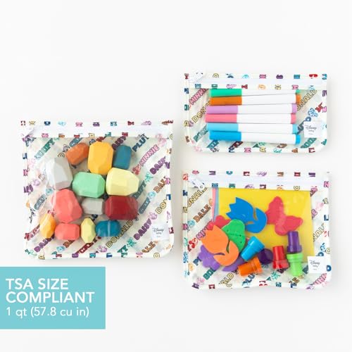 Bumkins Disney Packing Cubes and TSA Approved Pouches for Travel Bag, Organize Luggage with Compression Bags, Essential Traveling Accessories to Pack Clothes, Toiletries, 5-pc Mickey and Friends White - color: B1 Mickey Varsity-set