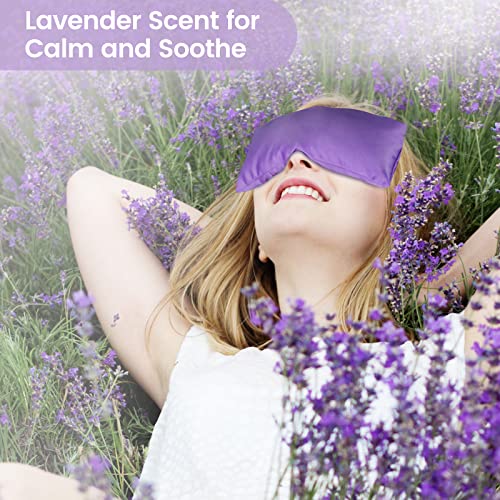 SuzziPad Lavender Eye Pillows for Relaxation with Aromatherapy, Weighted Mask for Sleeping, Hot & Cold Therapy Compress for Dry Eyes, Yoga Meditation Pillow, Purple, 4 Packs - color: Purple