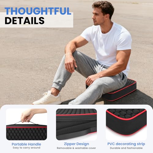 Stadium Seat Cushions - Portable Bleacher Cushions with 2.5" Extra Thick High-Density Foam and Massage Dots, Outdoor Fashion Seat Cushions for Sports Events, Travel, Camping, Chairs - color: 3pack-black