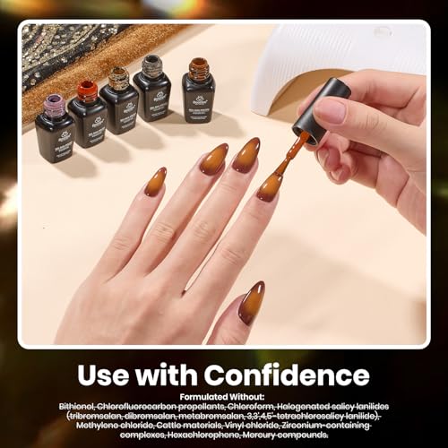 beetles Gel Polish Set - Gel Nail Polish Kit Gilded Veil 25 Colors Black White Burgundy Blue Nude Grey Green Glitters UV Led Nail Polish with Top Base Coat Soak off Nail Art Gift for Women - color: 0- Gilded Veil collection