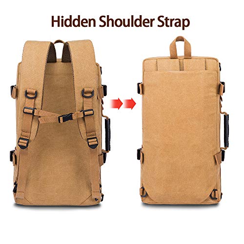 KAKA Wear-resistant Durable Backpack,Duffle Bag Travel Carry On Backpack - color: Khaki(weekender)