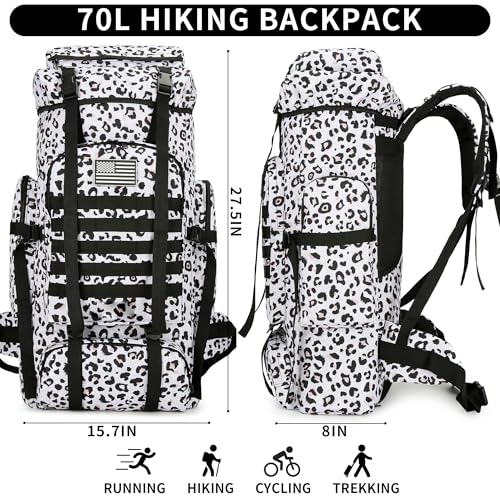 Hiking Backpack for Men 70L/100L Camping Backpack Military Rucksack Molle 3 Days Assault Pack for Climbing | Camping Backpack - color: 70l-leopard