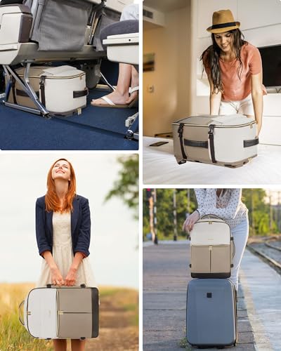 LOVEVOOK Travel Backpack for Women, TSA Carry On Backpack Flight Approved Luggage, 40L Water Resistant Personal Item Daypack Large Weekender Bag fit 17 inch Laptop with 3 Cubes, Beige-khaki-black - color: Beige-khaki-black, size: 40L-17.3 Inch-4Pcs