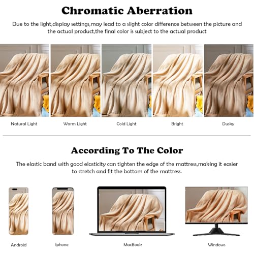 NEWCOSPLAY Super Soft King Blanket Brown Premium Silky Flannel Fleece Leaves Pattern Lightweight Bed Blanket All Season Use (Brown, King(90"x110")) - color: Brown, size: King(90"x110")