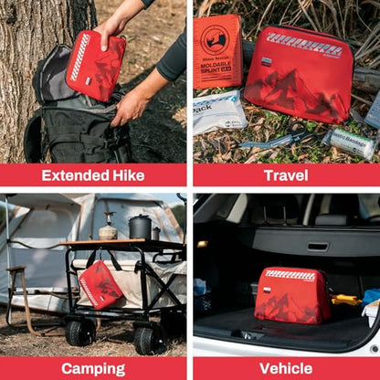 RHINO RESCUE Ultralight First Aid Kit Water-Resistent Medical Kit for Camping, Cycling, Travel, Climbing, Up to 4 Days - size: PRO