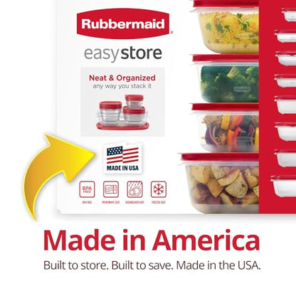 Rubbermaid EasyStore Containers, 38-Piece Set, Food Storage Containers, Food Storage Containers with Lids - size: 38-Piece