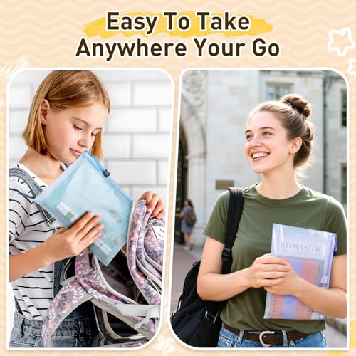 30pcs Mesh Zipper Pouch Bags, 8 Sizes Plastic Zippered Storage Bags for Organizing, Clear Pouches with Zipper, Waterproof Mesh Pouch for Office School Supplies, Home Organize, Travel Storage - style: 30pcs
