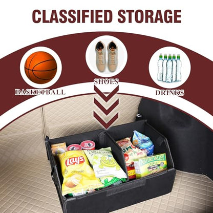 car organizers and storage for SUV,trunk organizer for sedan, leather foldable sleek box with lid,collapsible cargo bins, tool accessories containers,Collapsible Suede velvet (18 inch Covered) - size: 18 inch Covered