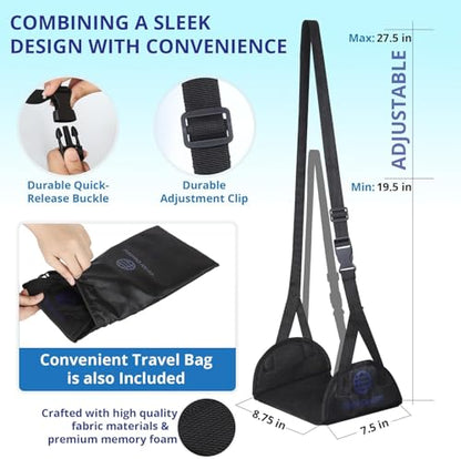 Airplane Foot Hammock for Plane Travel with Memory Foam, Adjustable Airplane Foot Rest & Foot Hammock with Flat Base Best Plane Travel Essentials for Long Flight Comfort & Relaxation