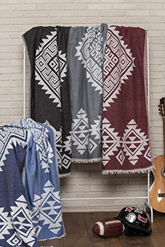 Bersuse 100% Cotton Yucatan Turkish Towel - 39x71 Inches, Silver Grey - color: Silver Grey