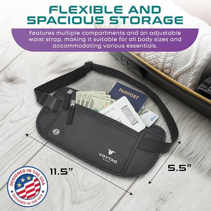 Travel Money Belt & Passport Holder - RFID Blocking Slim Travel Wallet & Fanny Pack for Men and Women - Essential Travel Pouch for Cash, Credit Cards, and Documents (Beige) - color: Beige