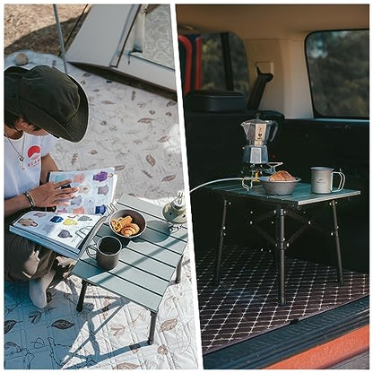 Naturehike Portable Camping Table, Aluminium Folding Table, Ultralight Camp Table Small Table for Camping Hiking Backpacking Outdoor Picnic - size: 15.9" x 11.4"