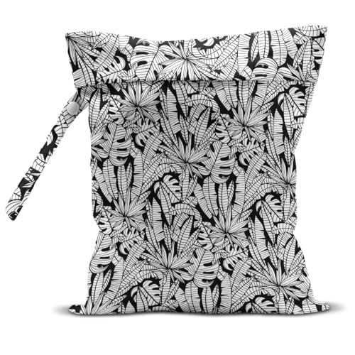 Wet Bag, Wet Dry Bag, Wet Bag for Swimsuit, Travel, Beach, Pool, Diapers, Dirty Yoga Gym Clothes, Makeup Bag, Waterproof Tropical Palm Leaves Decor Jungle Palm Leaf Favors - color: multicolour239
