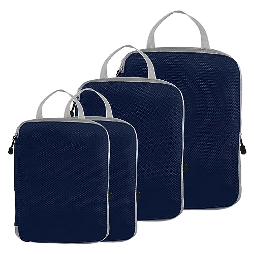 PATIKIL Compression Packing Cube for Travel, 4 Set Waterproof Nylon Luggage Organizer Bags Lightweight Compression Cube for Outdoor Suitcases Backpack, Purple - color: Purple