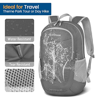 ZOMAKE Ultra Lightweight Packable Backpack 25L, Foldable Hiking Backpacks Water Resistant Small Folding Daypack for Travel(Dimgray NEW) - color: Dimgray New