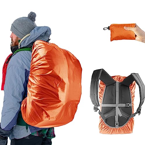 Frelaxy Waterproof Backpack Rain Cover, 10000mm Waterproof Level, Upgraded Ultra-Strong Multilayer Structure, Antislip Cross Buckle Strap, Ultralight Compact Portable, for Hiking, Camping, Traveling - color: Orange, size: XL (For 50L-65L backpack)