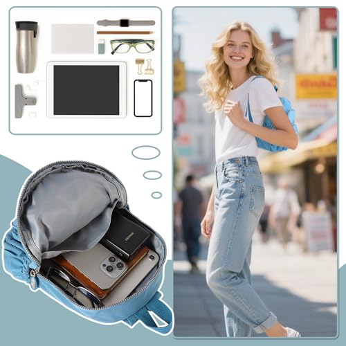 AOTIAN Mini Nylon Women Backpacks Casual Lightweight Small Daypack for Girls - color: Mini Light Blue