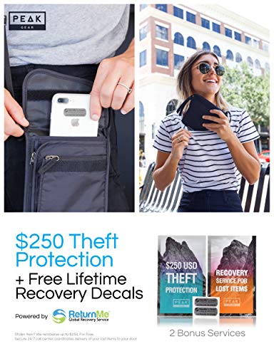 Peak Gear RFID Neck Wallet - The Original Travel Pouch with Adjustable Crossbody Strap + Theft Protection and Lost & Found Service | Black - color: Black (Neck Wallet)