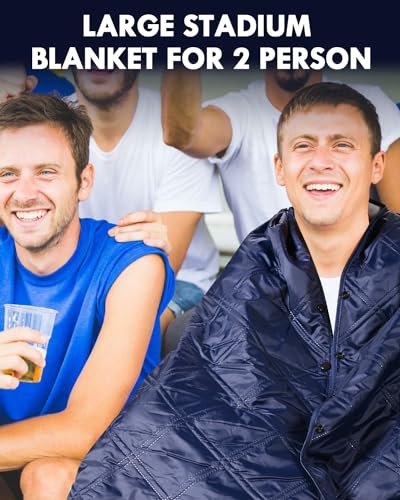 Outdoor Camping Blanket, Fleece Waterproof Stadium Blanket with Protable Bag, Lightweight for Cold Weather, Sports, Pet, Beach, Picnic, Stadium, Travel, Car, 79 * 54inch - color: Navy/Blue