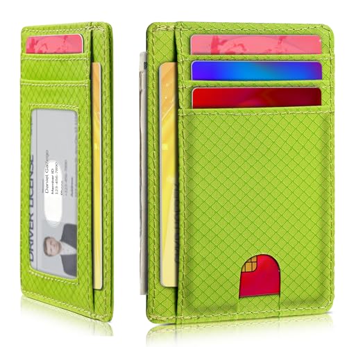 Artpaxy Slim Wallet for Men & Women, Minimalist Front Pocket Card Holder for Travel, RFID Blocking, Water Resistant Nylon Wallet for ID & Cash & Credit Card - color: Mint Blue