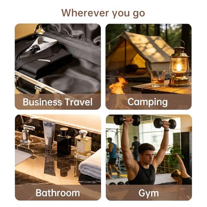 Toiletry Bag for Men Women, Travel Hanging Dopp Kit Organizer, Full Grain Leather Large Shaving Cosmetic Essentials, Gifts for Husband/Dad/Business Traveler, Fits Most Standard Bathroom Toiletries - color: DarkBrown