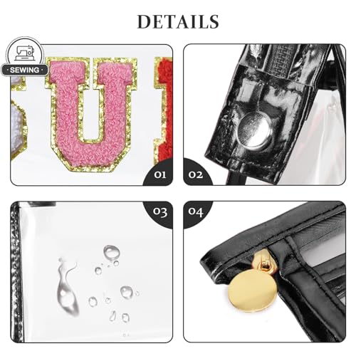COSHAYSOO Sunscreen Bag Clear Makeup Toiletry Pouch Beach Vacation Essentials for Women Teen Girls Trip Gifts Summer Pool Travel Must Have Accessories Waterproof Stuff - color: Black-SUN