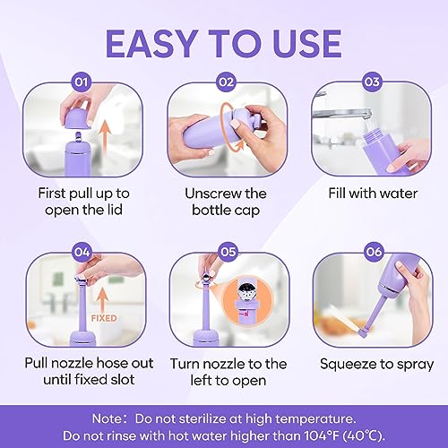 Easy@Home Portable Peri Bottle for Postpartum & Perineal Care: Handheld Bidet Perfect for Personal Hygiene Cleaning & Travel Friendly | 380ml Leakproof & Convenient Design | BPA-Free | EPB-01 Purple - color: Purple