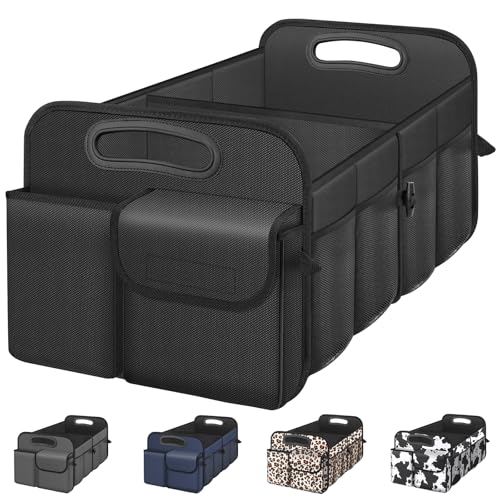 Femuar Car Trunk Organizer with Large Capacity Waterproof Car Accessories for Women & Men, Collapsible Trunk Organizer for Suv/Jeep/Sedan,Tools (Black, Standard) - color: Black, size: Standard