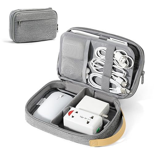 Travelkin Travel Electronic Cord Organizer Travel Case, Travel Cable Organizer Bag For Charger, Phone, Sd Card, Sim Card, Earphone, Usb Drives(Grey) - color: Grey, size: Medium