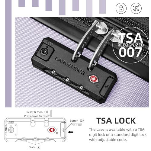Luggage Sets 6 Piece, Expandable Luggage Set Clearance for Women, Suitcases with Wheels, Hardside Hard Shell Travel Luggage with TSA Lock (Lavender Purple, 6pcs) - color: Lavender Purple, size: 6 piece set