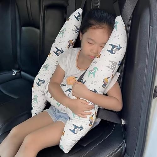 SIQITECHNO Car Travel Pillow H-Shape Seat Pillow Kids Adults Soft Neck Pillow Breathable Head and Body Support Pillow Car Aircraft Sleeping Cushion for Long Journey Road Trip Travel Accessories - color: Cute Ponies