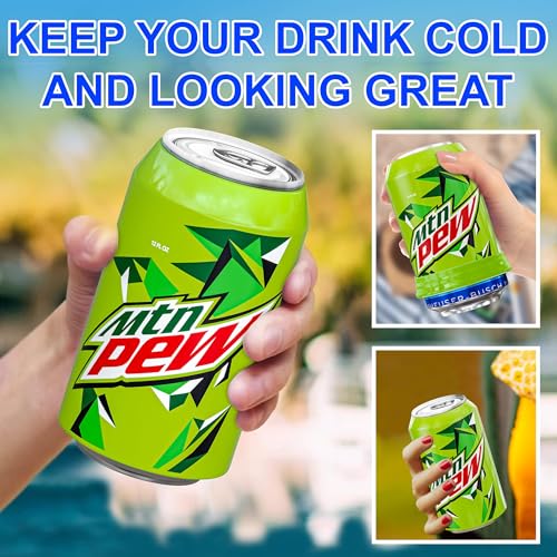BeerSkin Skywin Silicone Can Covers that Look Like Soda - 10 Pack 12 oz (355ml), Reusable & Durable Soda Can Cover, Fun Kozies for Cans for Camping, Parties, Outdoor, Beach Accessories (Lemon Green) - size: Lemon Green