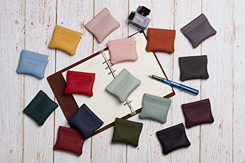 Travelambo Leather Squeeze Coin Purse Pouch Change Holder For Men & Women - color: Access Blue Navy