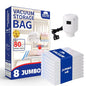 Jumbo Vacuum Storage Bags with Electric Pump, 8 Pack | Stores Pillows & Comforters, 8 Jumbo Bags, Electric Pump Included, Reusable Double-Seal Storage Bags - size: 8 Jumbo