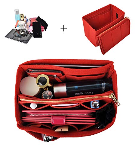 Vercord Felt Organizer Insert for Purse Handbag Tote Bag in Bag Inside Shaper Divider Neo Red Small - color: A Red, size: Small