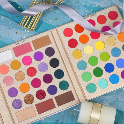 UCANBE Pretty All Set Eyeshadow Palette Holiday Gift Set Pro 86 Colors Makeup Kit Matte Shimmer Eye Shadow Highlighters Contour Blush Powder All In One Valentine's Day Makeup Pallet - color: Palette A