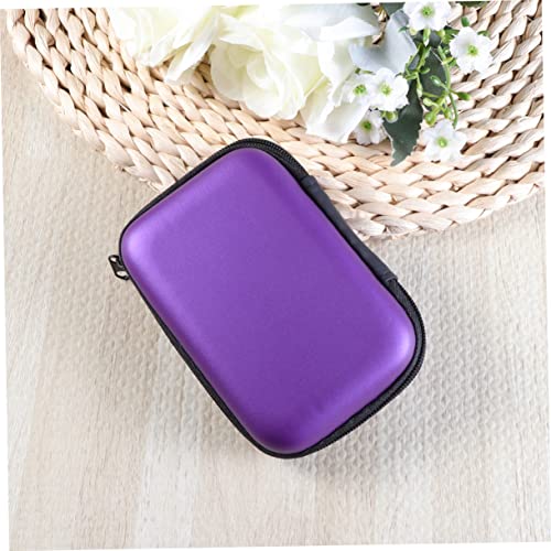 Eva Earphones Case Cable Storage Compact Travel Organizer Pouch Cable Organizer Case - color: Purple