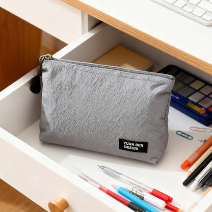 Waterproof Travel Storage Pouch – Ultra-Light, Multi-Functional Organizer for Cosmetics and Miscellaneous Items (Grey) - color: Grey
