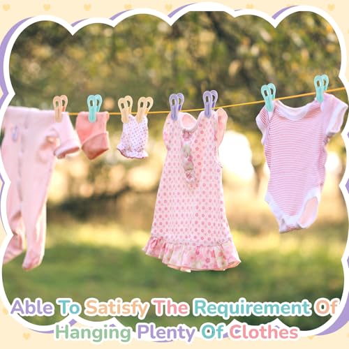 Hsei 60pcs Baby Hanger Clips Colorful Plastic Clothespins Hanger Clips for Baby Clothes Plastic Clothes Pins for Toddler Skirt Pants Home, Office, Travel, Food Package