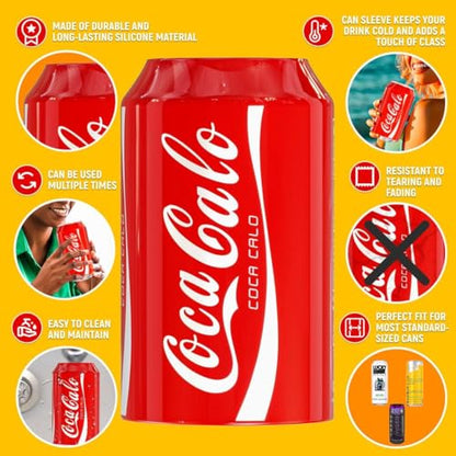 BeerSkin Skywin Silicone Can Covers that Look Like Soda - 10 Pack 12 oz (355ml), Reusable & Durable Soda Can Cover, Fun Kozies for Cans for Camping, Parties, Outdoor, Beach Accessories (Red) - size: Red