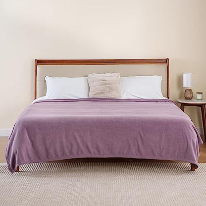 Berkshire Blanket Microfleece Twin Size Bed Blanket Lavender,Lightweight Soft Breathable Plush Micro Fleece Blanket for Bed Couch Sofa,60x92 Inches - color: Lavender, size: Twin/Twin XL