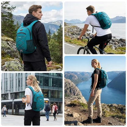 Ultra-Light Soft Daypack 15L/20L, Cushioned Breathable Back Panel Backpack, Lightweight Packable Travel Backpack (Green, 15L) - color: Green, size: 15L