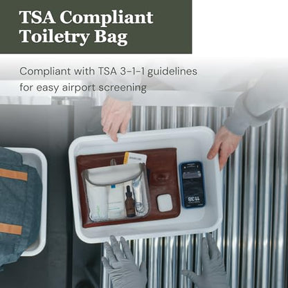 (re)zip TSA Approved Travel Toiletry Bag with Hanging Loop, Travel Quart Bag– Reusable Clear Makeup bags with zipper, Clear Pouch for Travel Essentials, Cosmetic | BPA-Free, Machine Washable - Gray - color: Gray