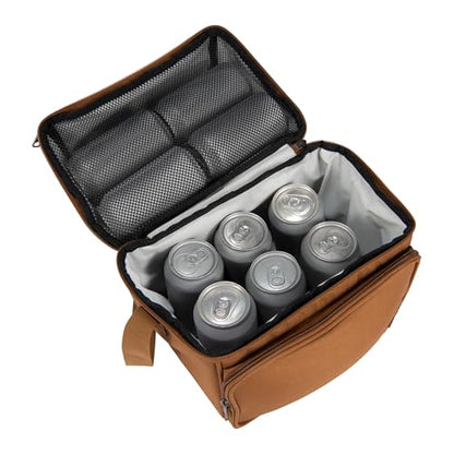 Carhartt Camping Cooler, Worksite Lunchbox, Soft Shell Lunch Bag for Construction Sites, Work and Everyday Use, Brown - color: Brown